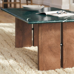 Amistad Marble Coffee Table by Modway - Walnut Green Marble