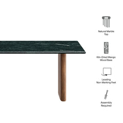 Amistad Marble Coffee Table by Modway - Walnut Green Marble