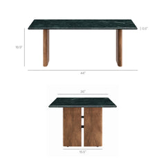Amistad Marble Coffee Table by Modway - Walnut Green Marble