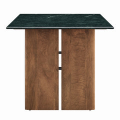 Amistad 60 Inch Marble Dining Table by Modway - Walnut Green Marble