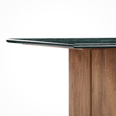 Amistad 60 Inch Marble Dining Table by Modway - Walnut Green Marble