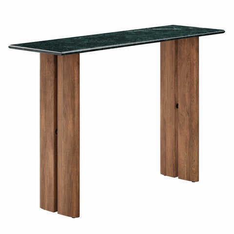 Amistad 46 Inch Marble Console Table by Modway - Walnut Green Marble