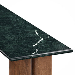Amistad 46 Inch Marble Console Table by Modway - Walnut Green Marble