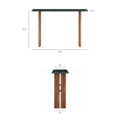 Amistad 46 Inch Marble Console Table by Modway - Walnut Green Marble