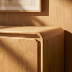 Lumo 4-Door Curved Wood Accent Cabinet by Modway - Oak