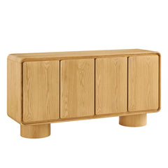 Lumo 4-Door Curved Wood Accent Cabinet by Modway - Oak