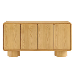 Lumo 4-Door Curved Wood Accent Cabinet by Modway - Oak