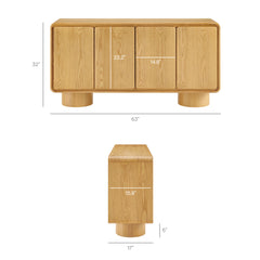 Lumo 4-Door Curved Wood Accent Cabinet by Modway - Oak