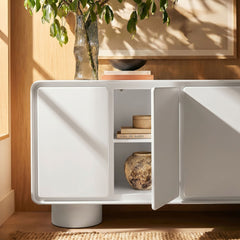 Lumo 4-Door Curved Wood Accent Cabinet by Modway - White