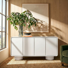 Lumo 4-Door Curved Wood Accent Cabinet by Modway - White