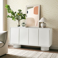 Lumo 4-Door Curved Wood Accent Cabinet by Modway - White