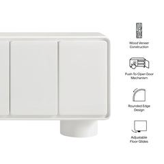 Lumo 4-Door Curved Wood Accent Cabinet by Modway - White