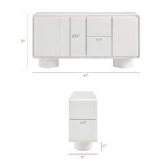 Lumo 4-Door Curved Wood Accent Cabinet by Modway - White