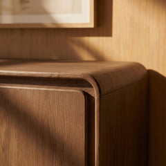 Lumo 4-Door Curved Wood Accent Cabinet by Modway - Walnut