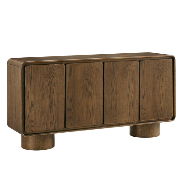 Lumo 4-Door Curved Wood Accent Cabinet by Modway - Walnut