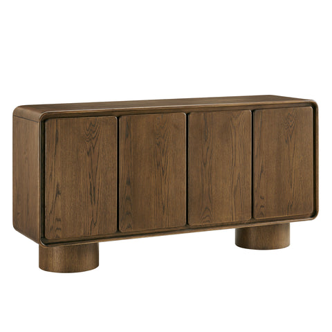 Lumo 4-Door Curved Wood Accent Cabinet by Modway - Walnut