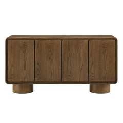 Lumo 4-Door Curved Wood Accent Cabinet by Modway - Walnut