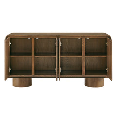 Lumo 4-Door Curved Wood Accent Cabinet by Modway - Walnut