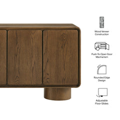 Lumo 4-Door Curved Wood Accent Cabinet by Modway - Walnut