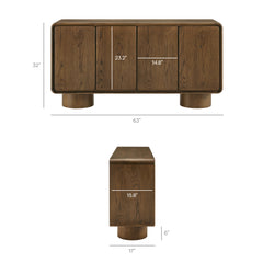 Lumo 4-Door Curved Wood Accent Cabinet by Modway - Walnut