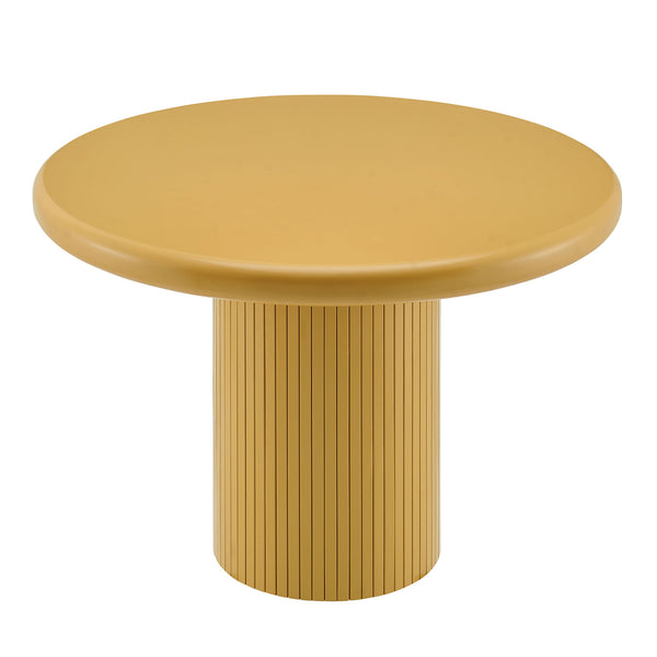 Belmonte 45 Inch Painted Wood Round Pedestal Dining Table by Modway - Mustard