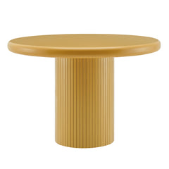 Belmonte 45 Inch Painted Wood Round Pedestal Dining Table by Modway - Mustard