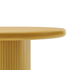 Belmonte 45 Inch Painted Wood Round Pedestal Dining Table by Modway - Mustard