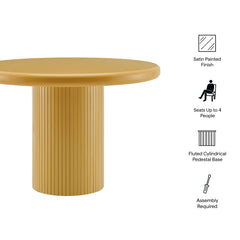 Belmonte 45 Inch Painted Wood Round Pedestal Dining Table by Modway - Mustard