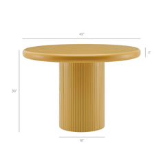 Belmonte 45 Inch Painted Wood Round Pedestal Dining Table by Modway - Mustard