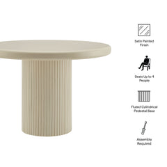 Belmonte 45 Inch Painted Wood Round Pedestal Dining Table by Modway - Putty
