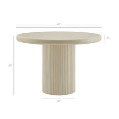 Belmonte 45 Inch Painted Wood Round Pedestal Dining Table by Modway - Putty