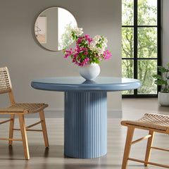 Belmonte 45 Inch Painted Wood Round Pedestal Dining Table by Modway - Stillwater Blue