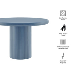 Belmonte 45 Inch Painted Wood Round Pedestal Dining Table by Modway - Stillwater Blue