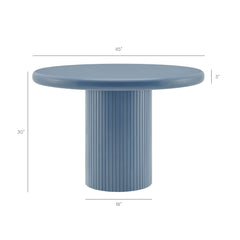 Belmonte 45 Inch Painted Wood Round Pedestal Dining Table by Modway - Stillwater Blue