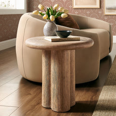 Tori 20 Inch Round Indoor and Outdoor Patio Side Table by Modway - Oak