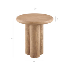 Tori 20 Inch Round Indoor and Outdoor Patio Side Table by Modway - Oak