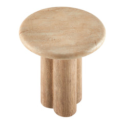 Tori 20 Inch Round Indoor and Outdoor Patio Side Table by Modway - Travertine