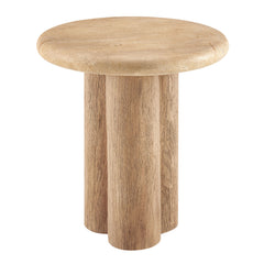 Tori 20 Inch Round Indoor and Outdoor Patio Side Table by Modway - Travertine