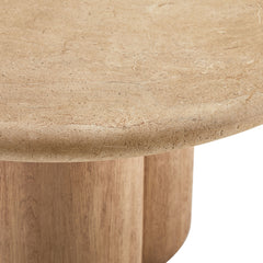 Tori 20 Inch Round Indoor and Outdoor Patio Side Table by Modway - Travertine