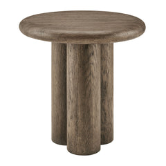 Tori 20 Inch Round Indoor and Outdoor Patio Side Table by Modway - Weathered Walnut