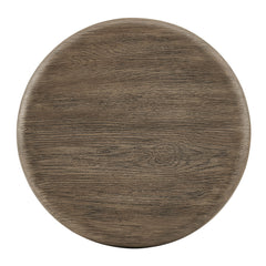 Tori 20 Inch Round Indoor and Outdoor Patio Side Table by Modway - Weathered Walnut