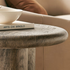 Tori 20 Inch Round Indoor and Outdoor Patio Side Table by Modway - Weathered Walnut