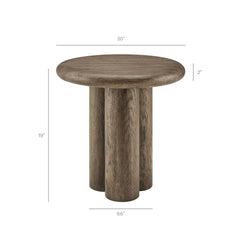 Tori 20 Inch Round Indoor and Outdoor Patio Side Table by Modway - Weathered Walnut