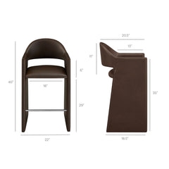Talia 41 Inch Vegan Leather Bar Stool by Modway - Espresso