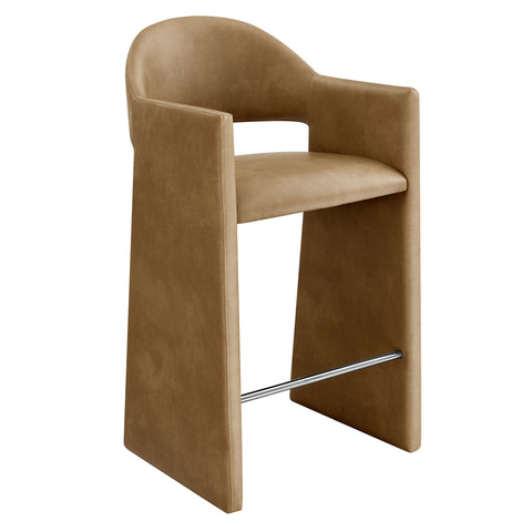 Talia 41 Inch Vegan Leather Bar Stool by Modway - Toast