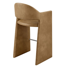 Talia 41 Inch Vegan Leather Bar Stool by Modway - Toast