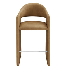 Talia 41 Inch Vegan Leather Bar Stool by Modway - Toast