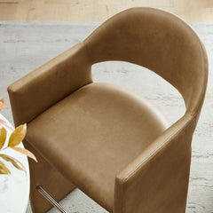 Talia 41 Inch Vegan Leather Bar Stool by Modway - Toast