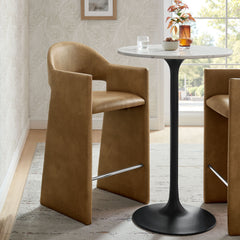 Talia 41 Inch Vegan Leather Bar Stool by Modway - Toast