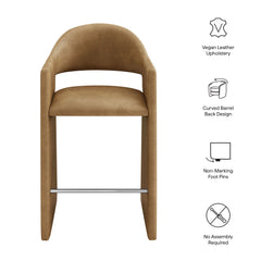 Talia 41 Inch Vegan Leather Bar Stool by Modway - Toast